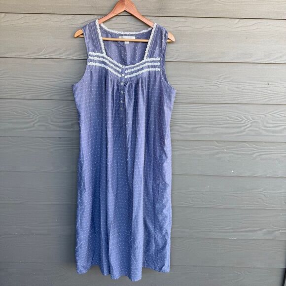 Eileen West cliffdot cotton blend nightgown - Picture 1 of 6